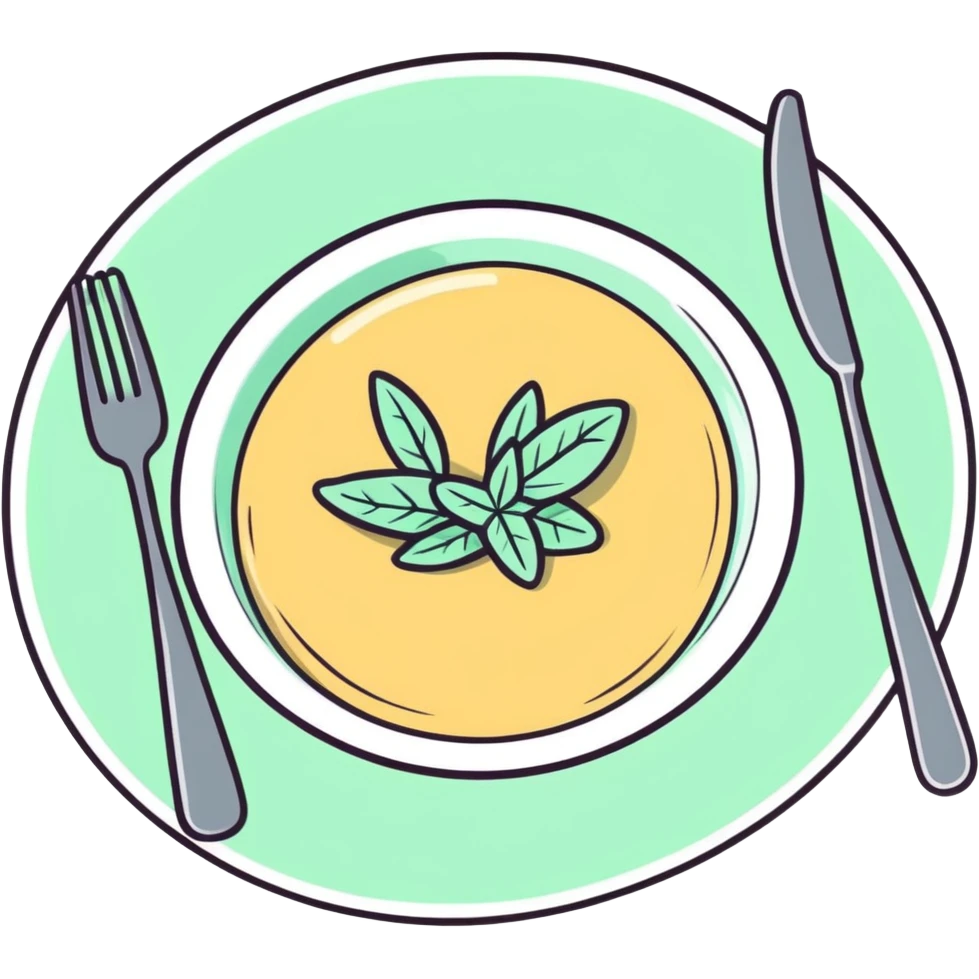 Green and white dinner mint emoji