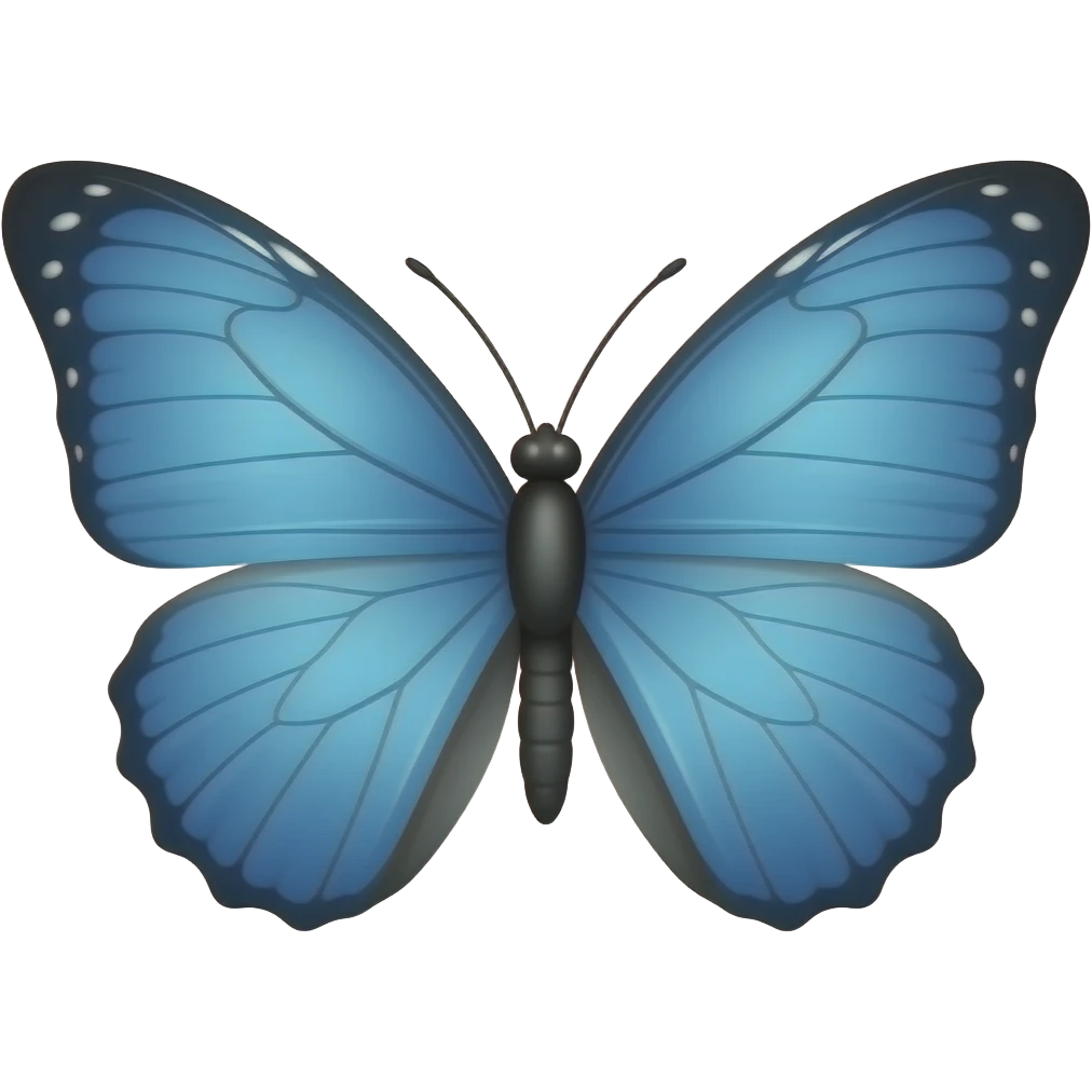 Little blue butterfly emoji