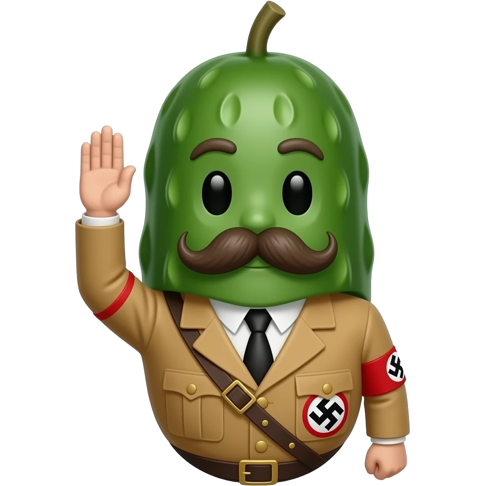 pickle hitler no like he is a pickle add the stache and the arm salute emoji