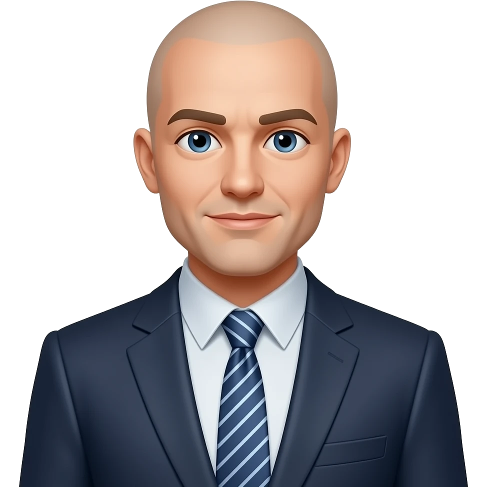 bald white male no facial hair 3/4 body business casual no necktie emoji