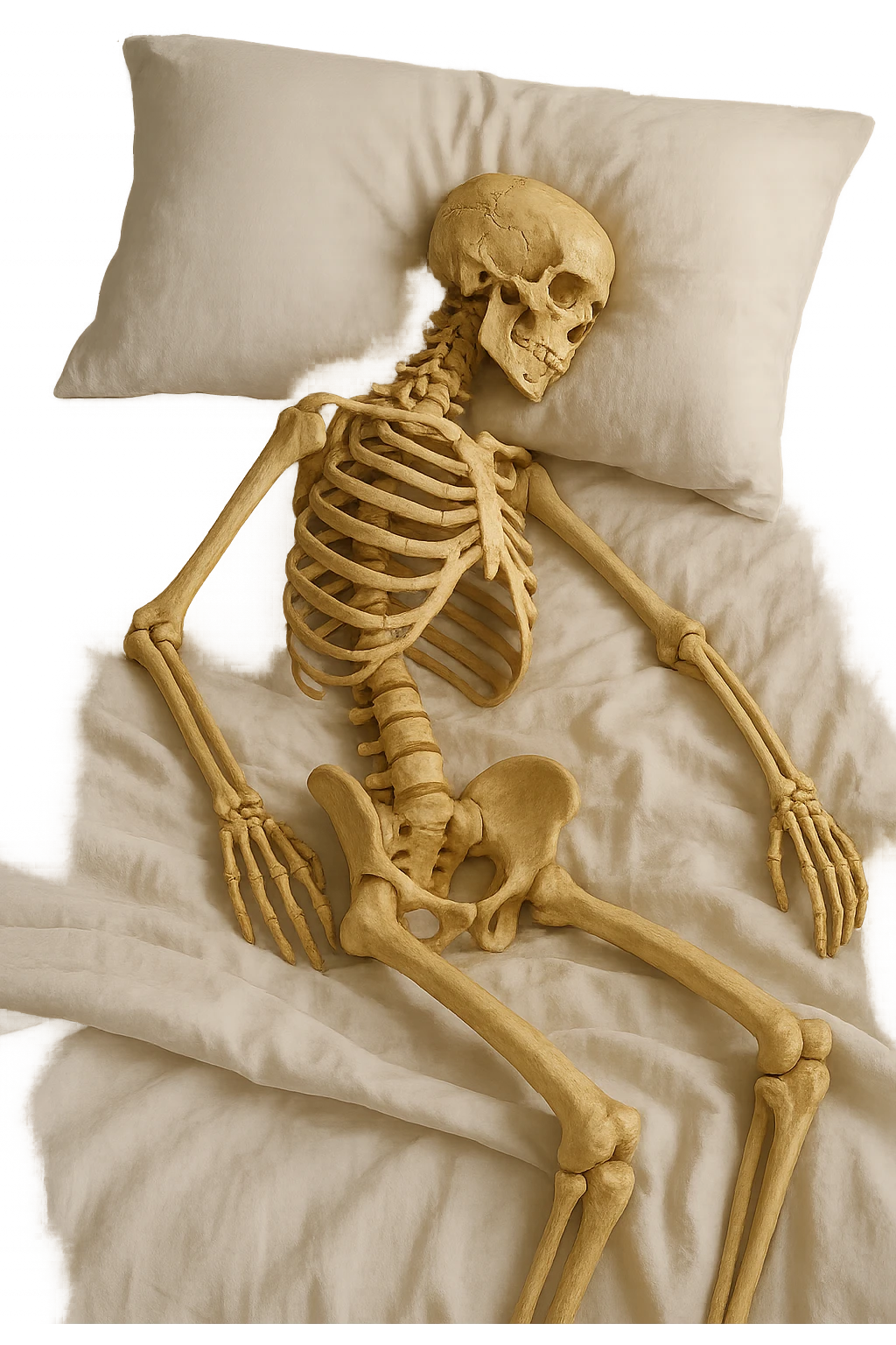 spina dorsale anatomica realistica dorme in un letto emoji