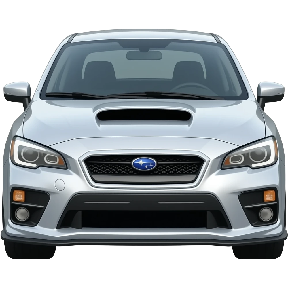 silver car crash front end damage subaru impreza emoji
