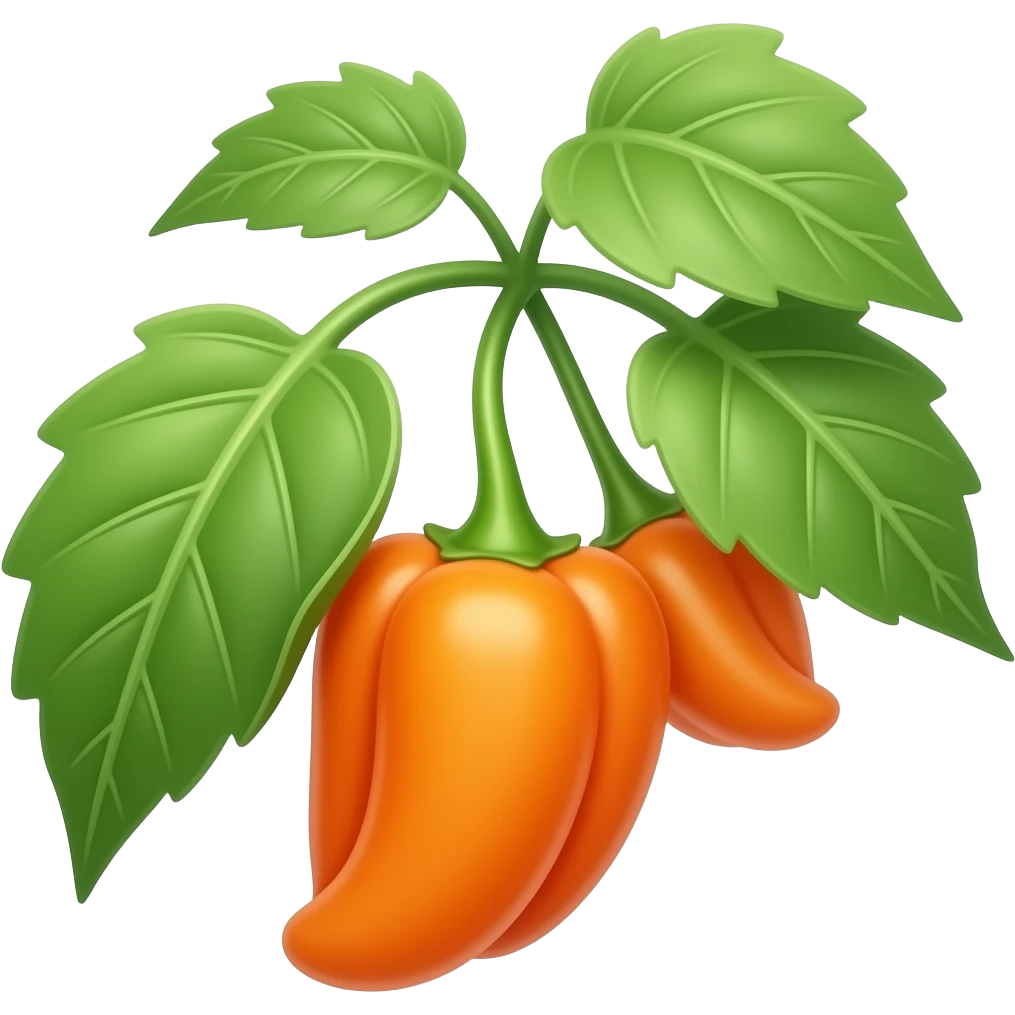 orange habanero plant emoji