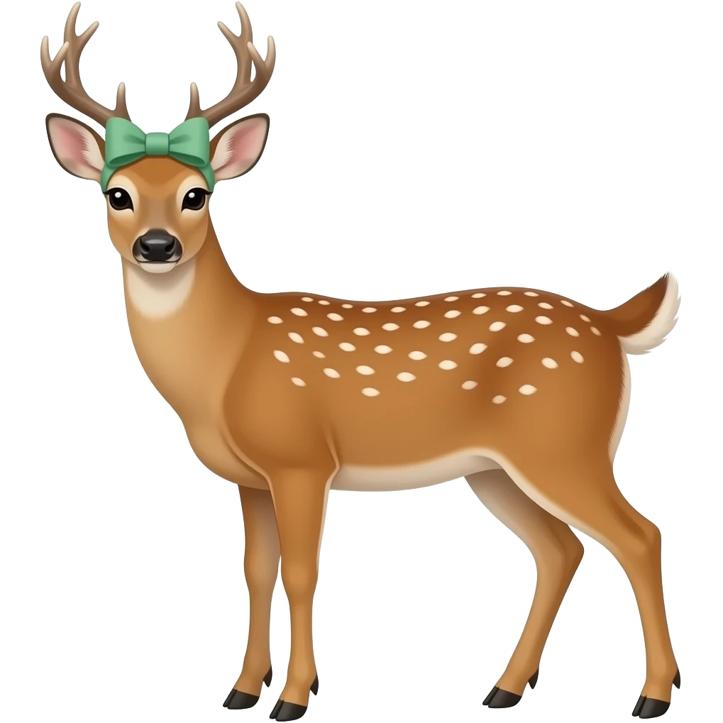 deear with Sage green bow on the head emoji