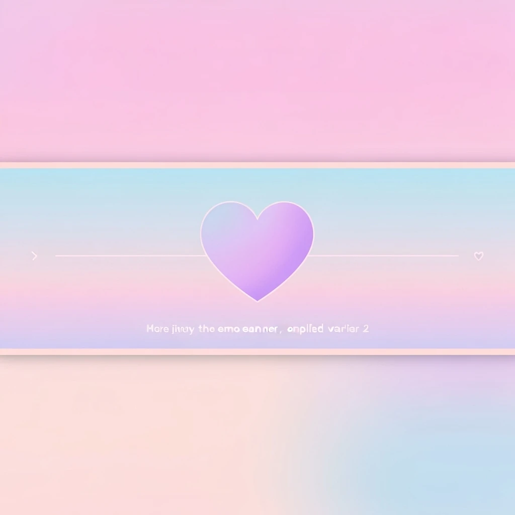 pastel emo banner with a heart accent, cute, expressive, minimal, variation 2 emoji