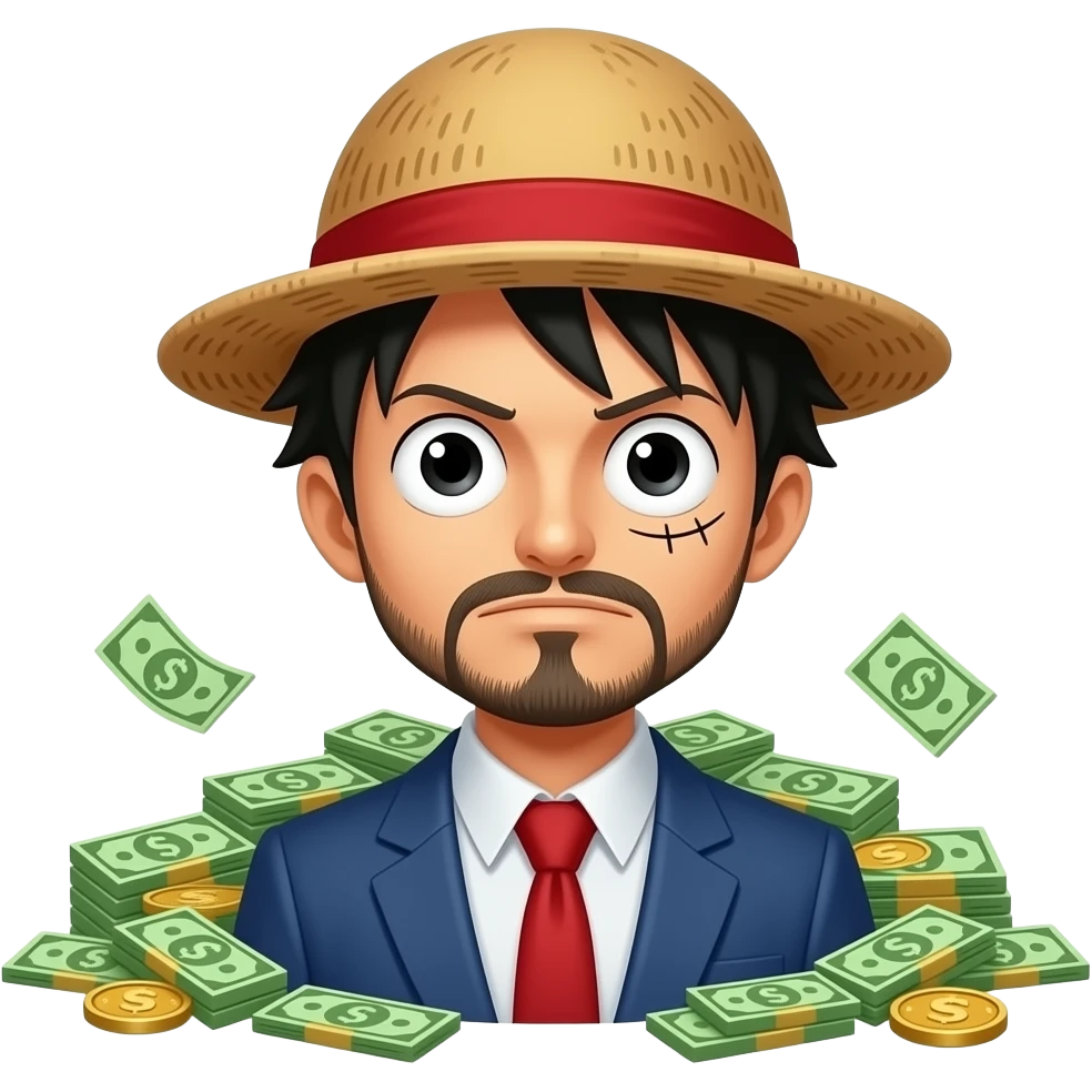 türkischer one pice character der immer nur an geld denkt emoji