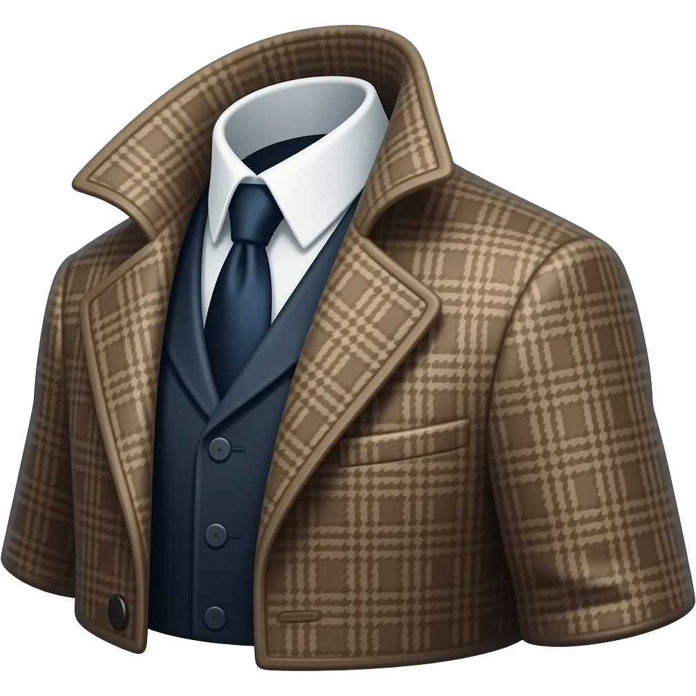 sherlocks holmes jacket with big collar with slight sidewas angle emoji