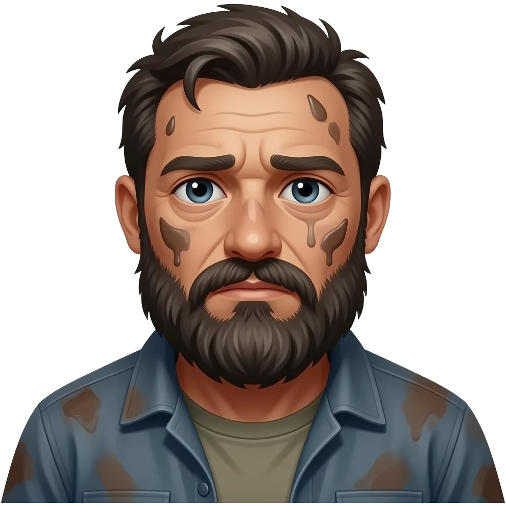 smelly very dirty looking man homeless emoji