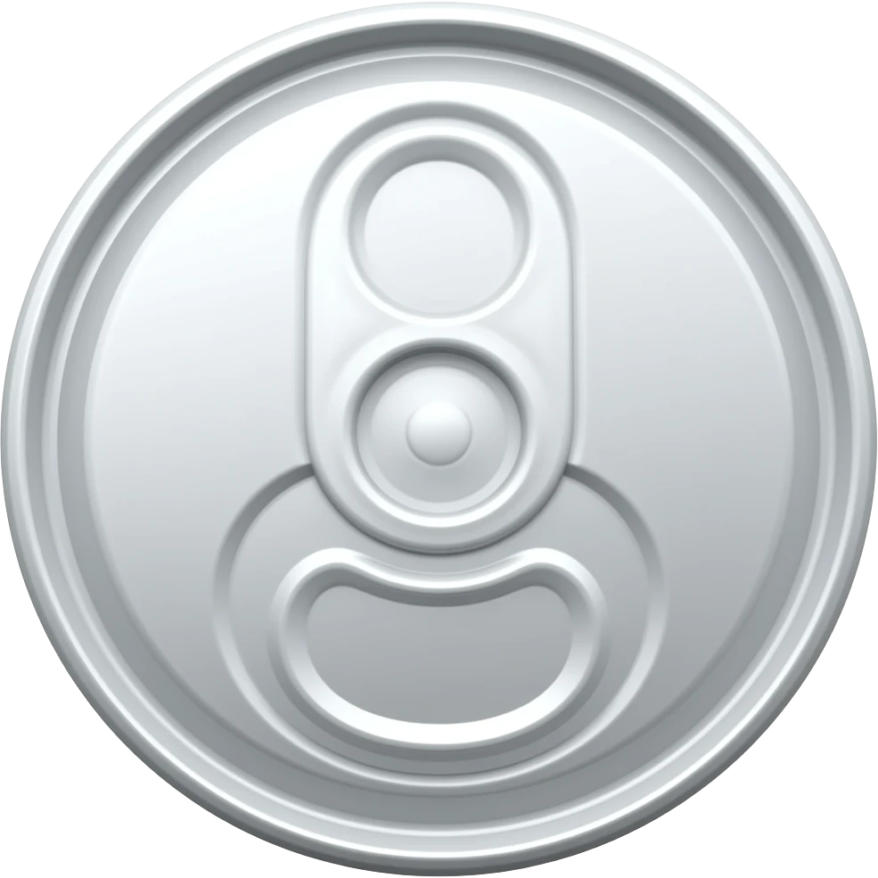 A round white pouch can, viewed from a slightly top-down angle. emoji