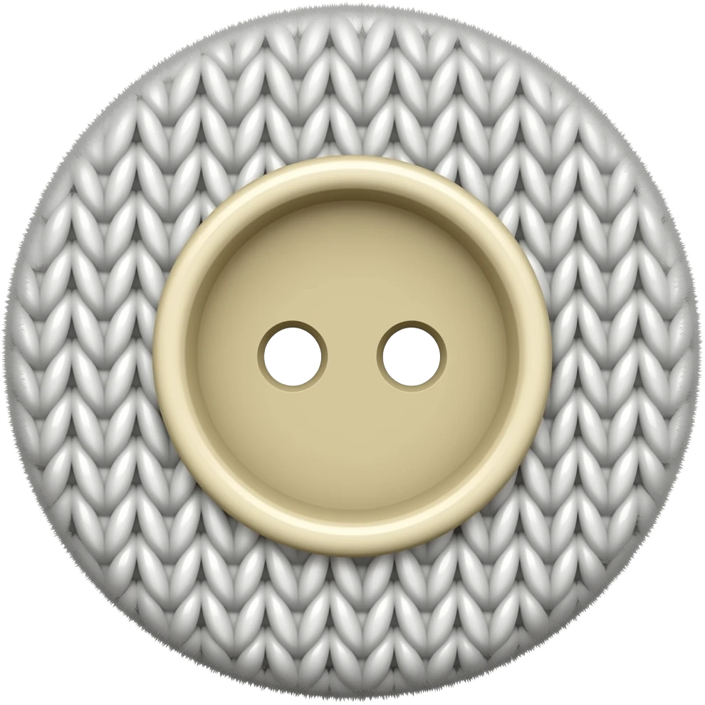 3D circle wool knit button. emoji