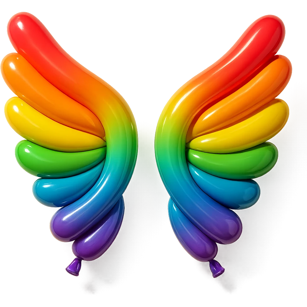 a pair of wings in balloon style emoji