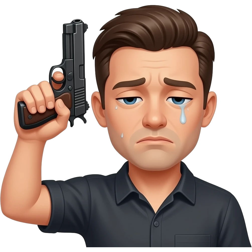 A tired emoji puting a gun on his head like this 🫩🔫 emoji