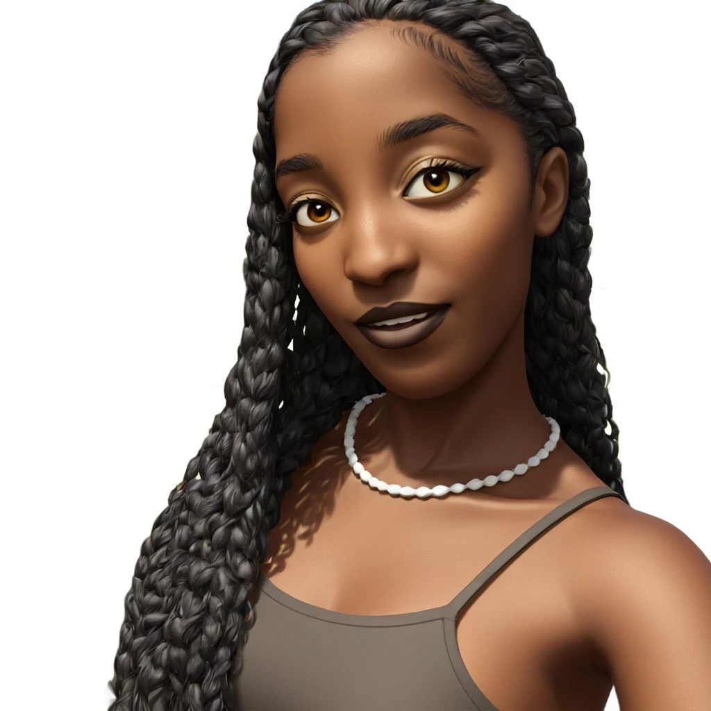 dark-skinned girl in nature emoji