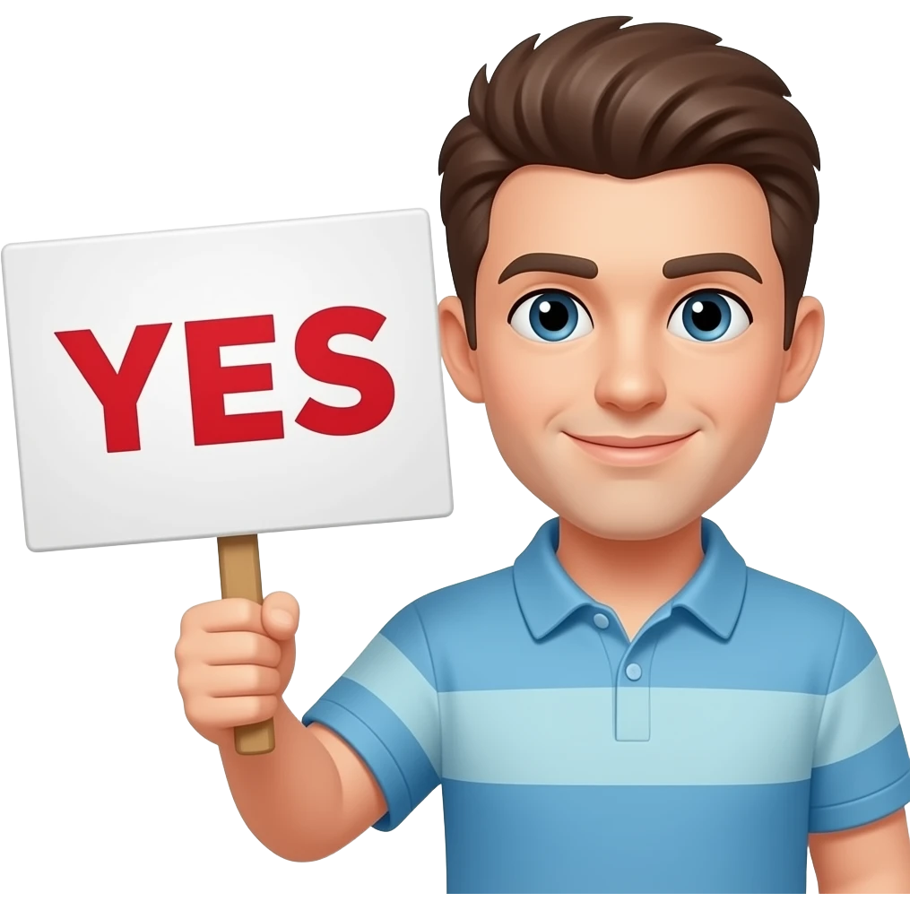 make a emoji that says yes  like word yes emoji