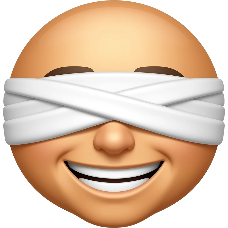 Emoji yang seperti ini🙂 tapi matanya ditutup oleh kain putih emoji