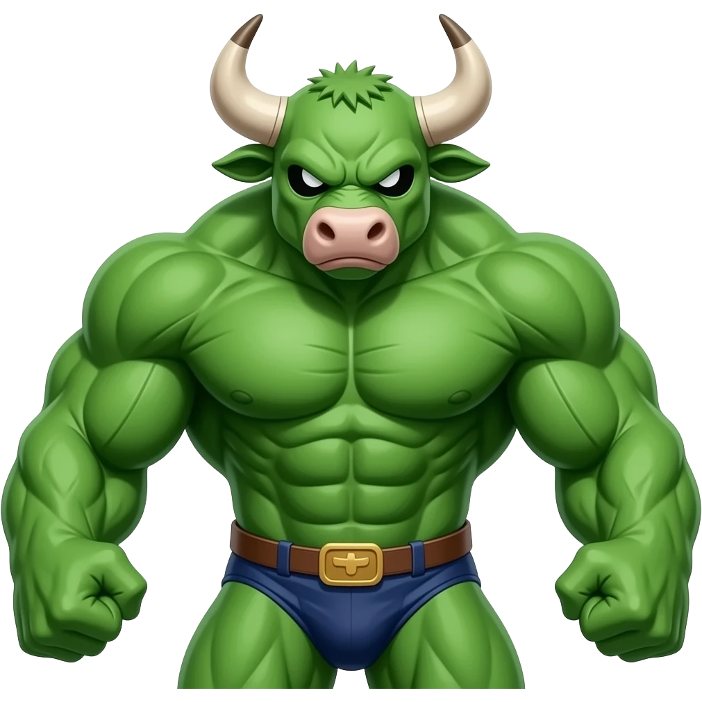 Toro con el traje de broly el toro de color verde y mamado y fuerte emoji