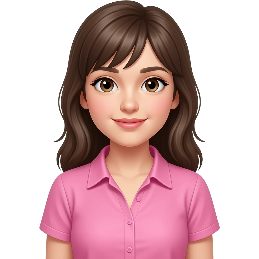 A girl body wearing pick clothes and wearing shirt with open buttons emoji