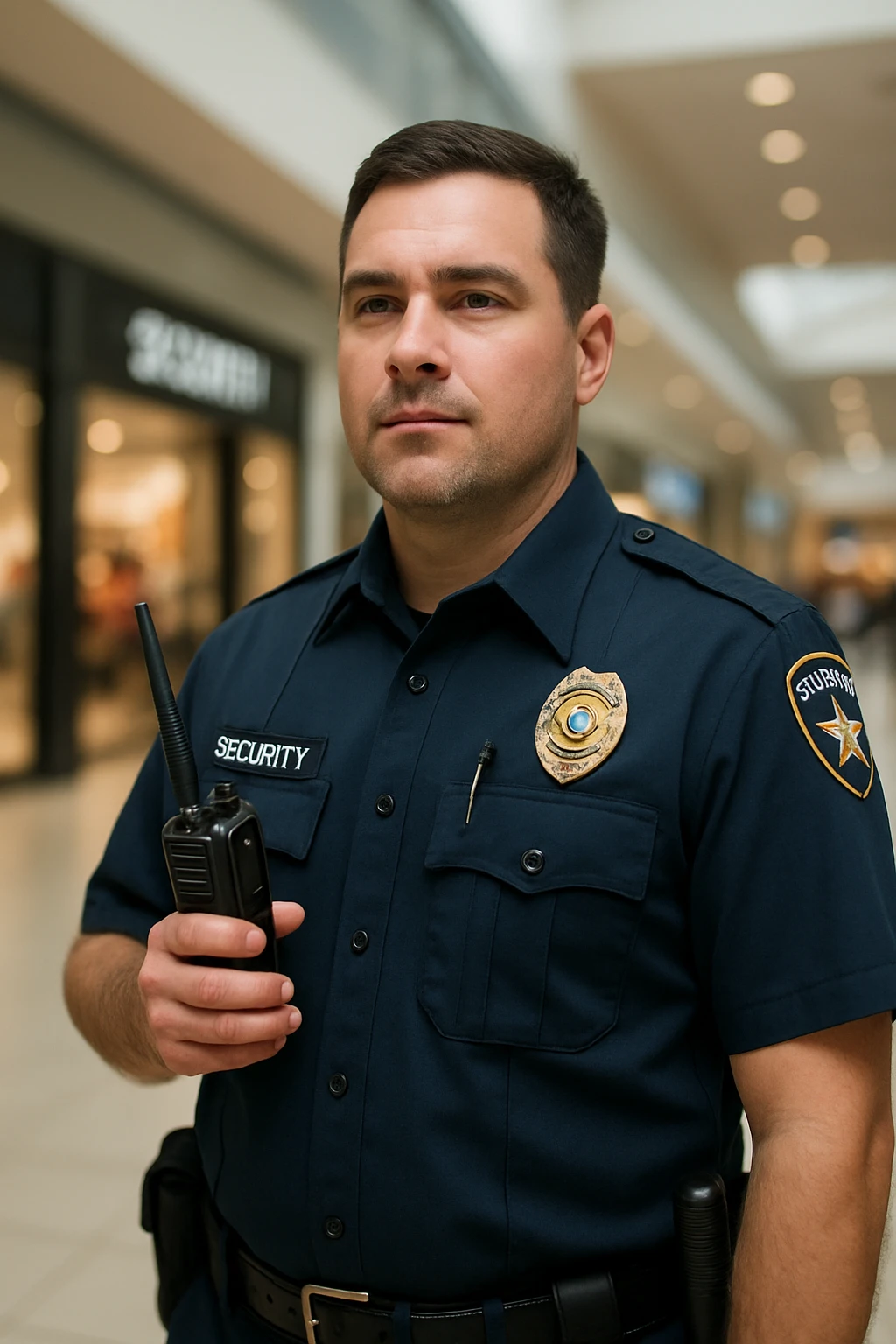 realistic mall cop standing with a walkie-talkie emoji
