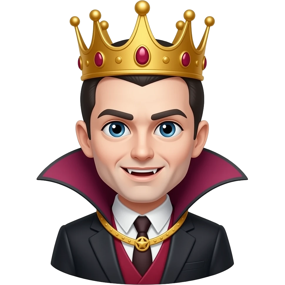 kind peach colour vampire king with crown emoji