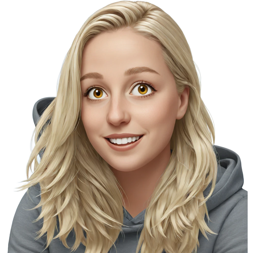 blonde girl smiling portrait emoji