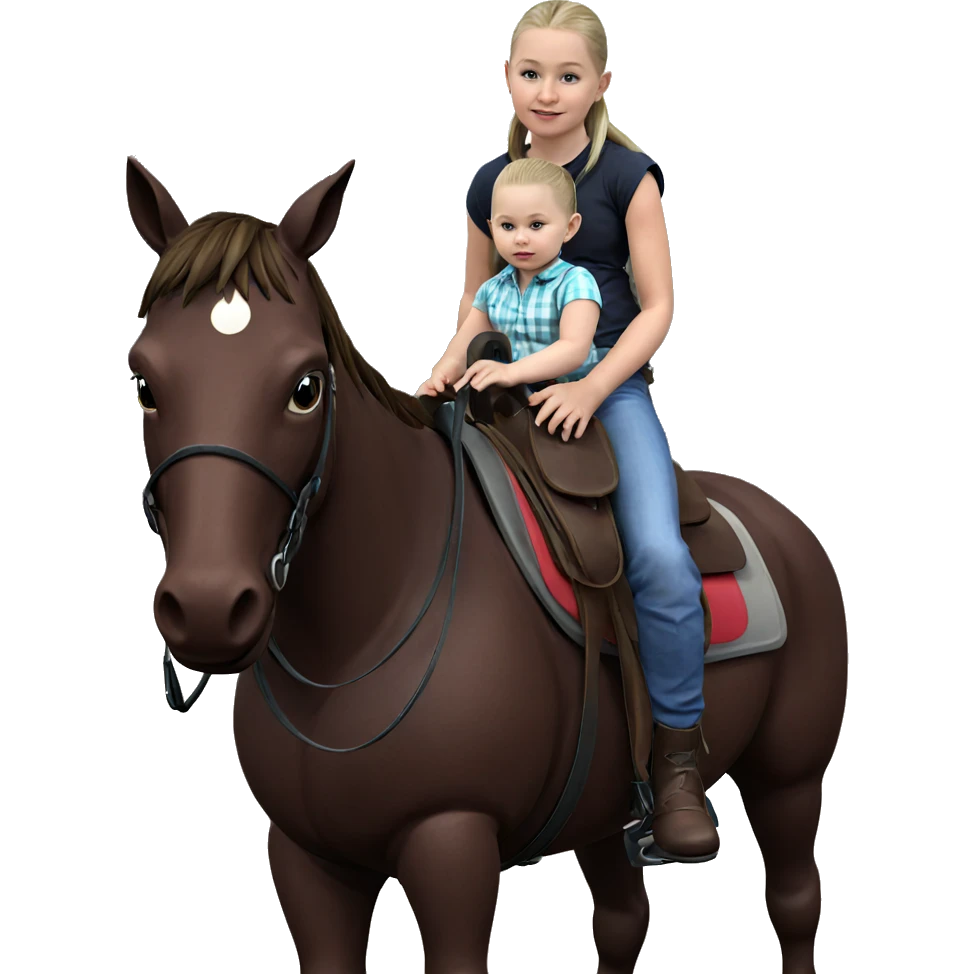 realistic baby horseback riding emoji