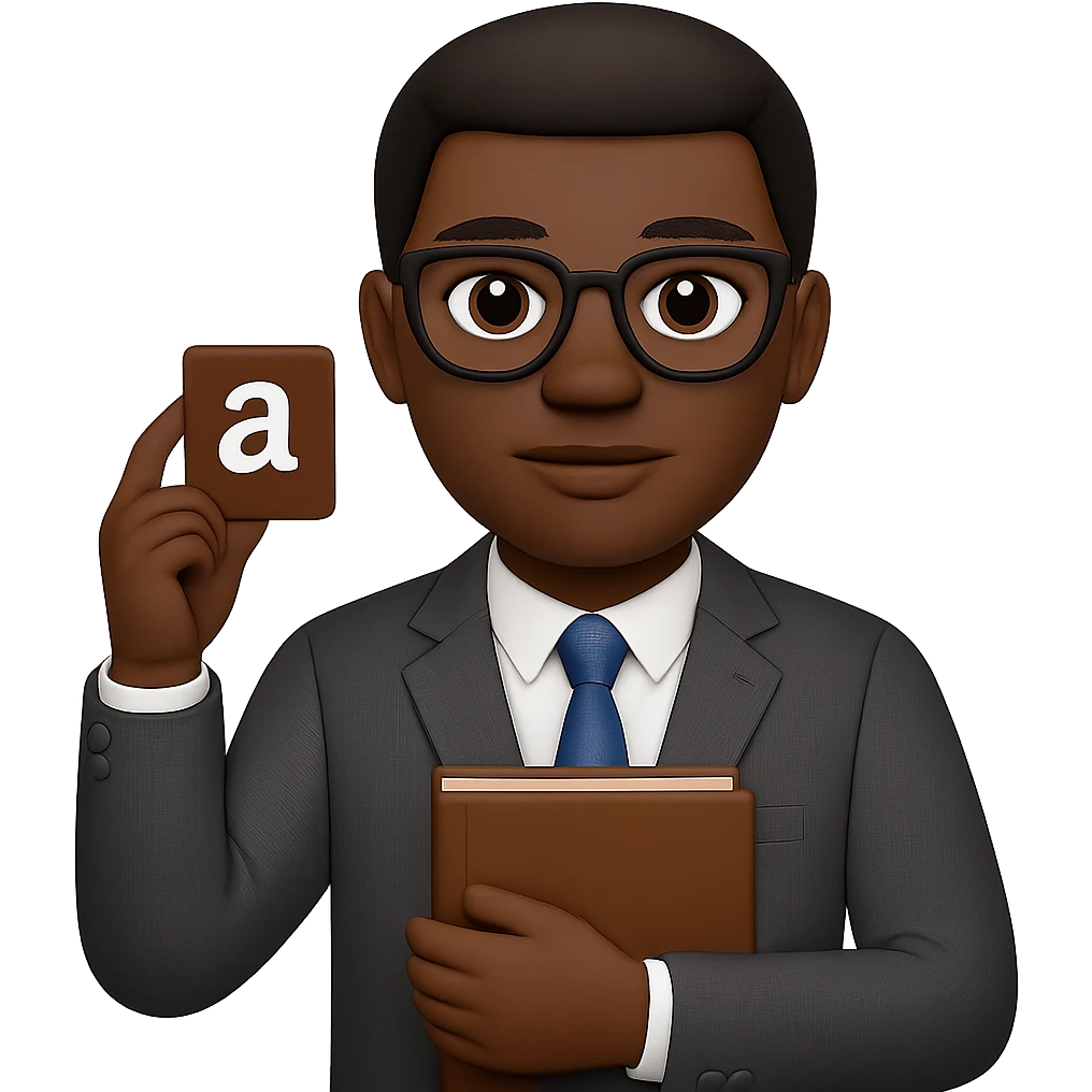 Make the guy Black in the style of Apple emojis with no background. emoji