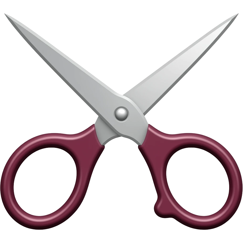 tesoura grande fechada profissional bordô emoji