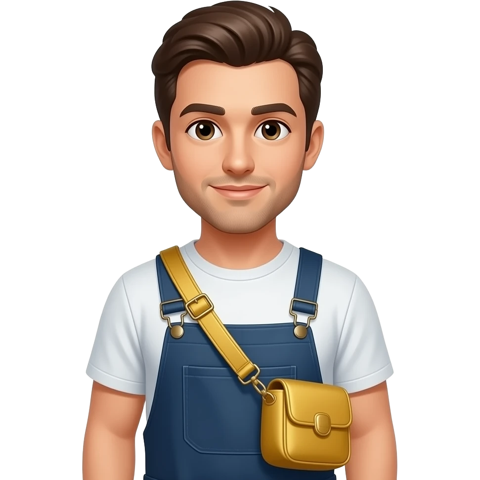 man golding sling bag emoji