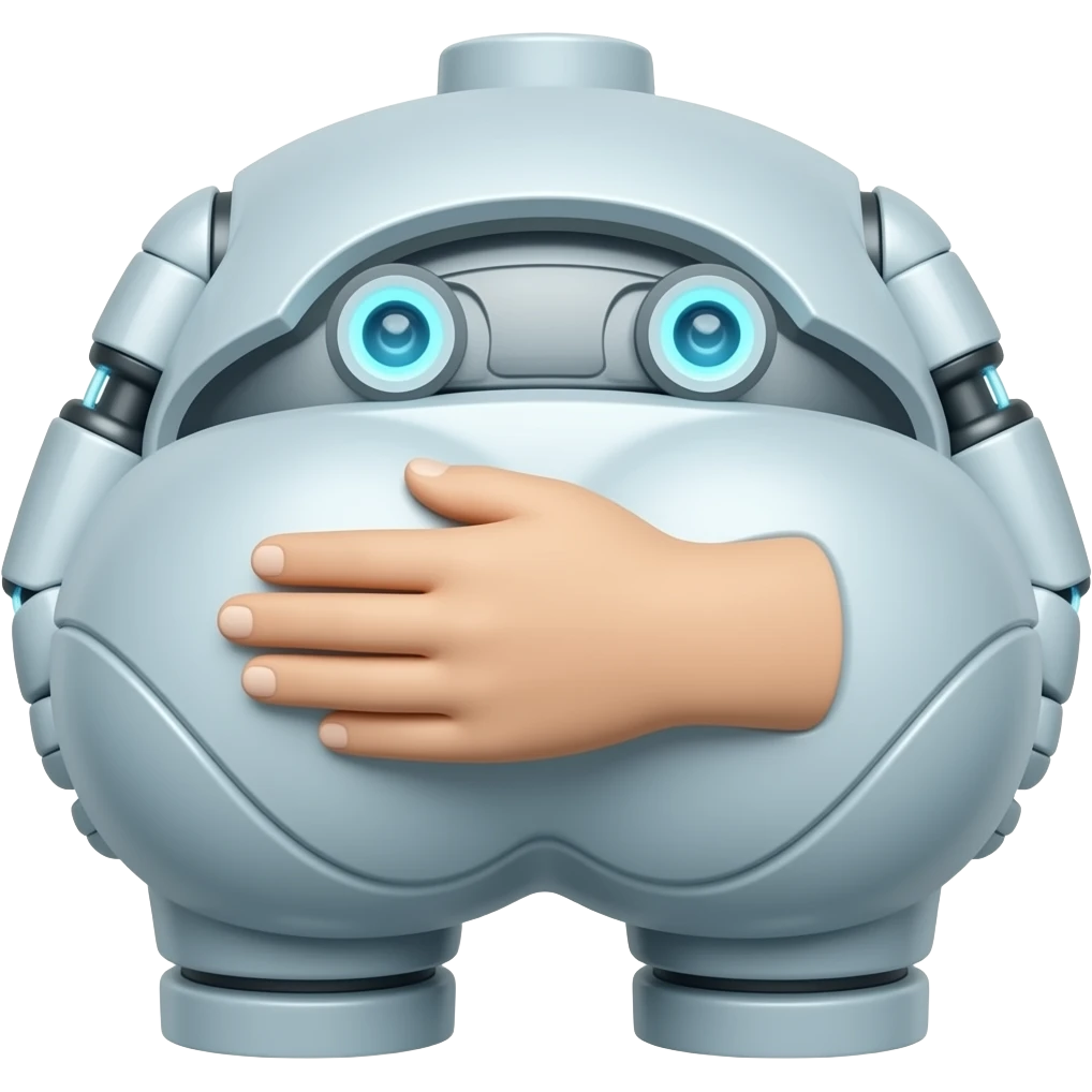 Human hand on robot butt emoji