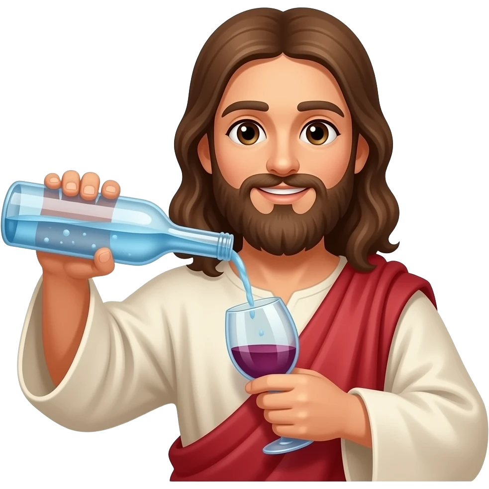Jesus turns water into wine emoji