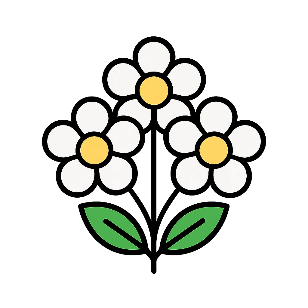 white flowers emoji