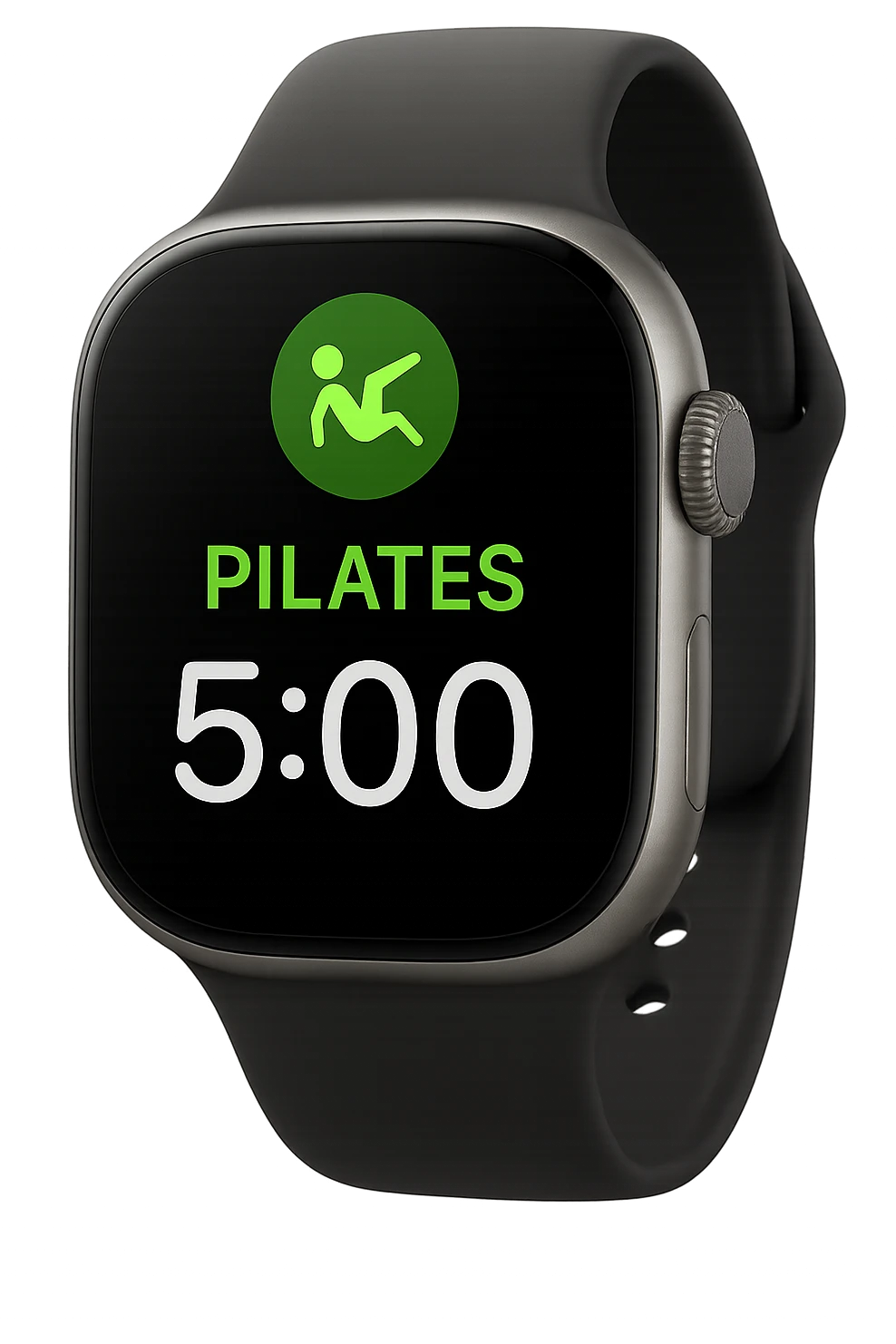 smartwatch con modalità attiva di pilates che segna 5 ore di pilates, REALISTICA 4K emoji