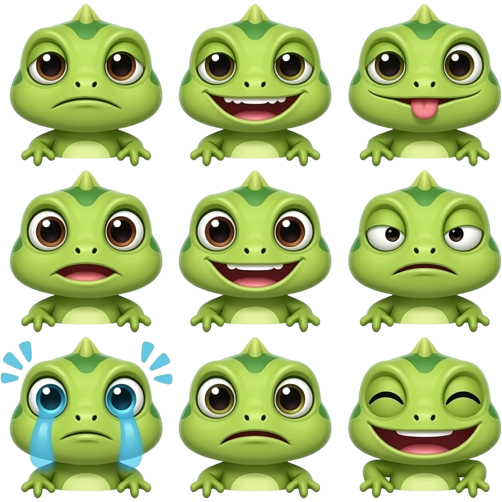 Ящираца во всех эмоциях emoji