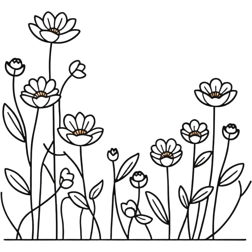 A line of flowers beautiful finish emoji