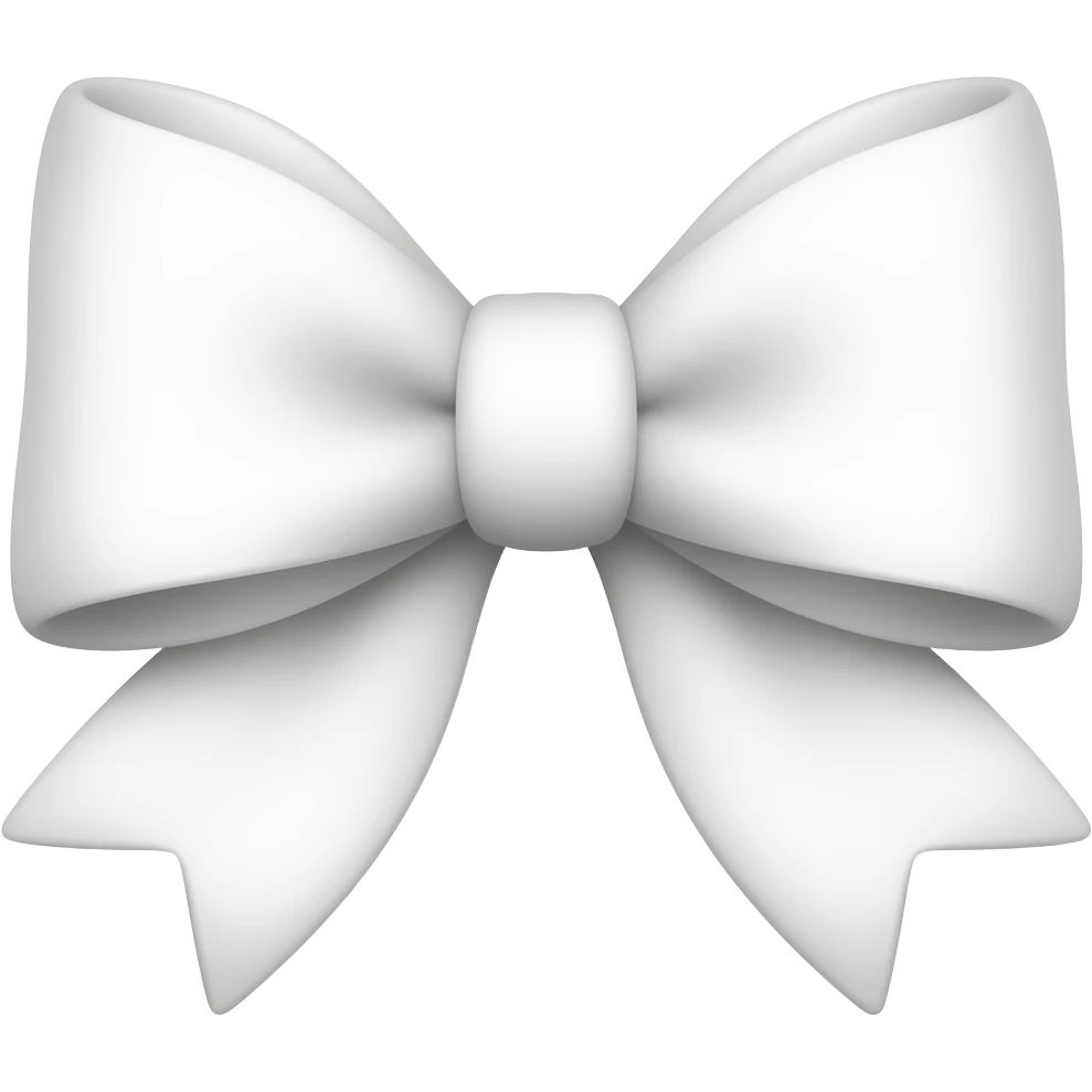 Plain Marshmallow bow emoji