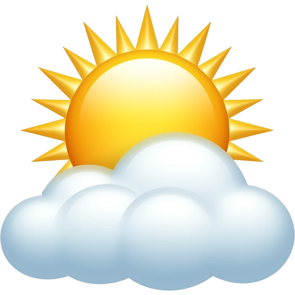 sun shinning from behind cloud without background emoji