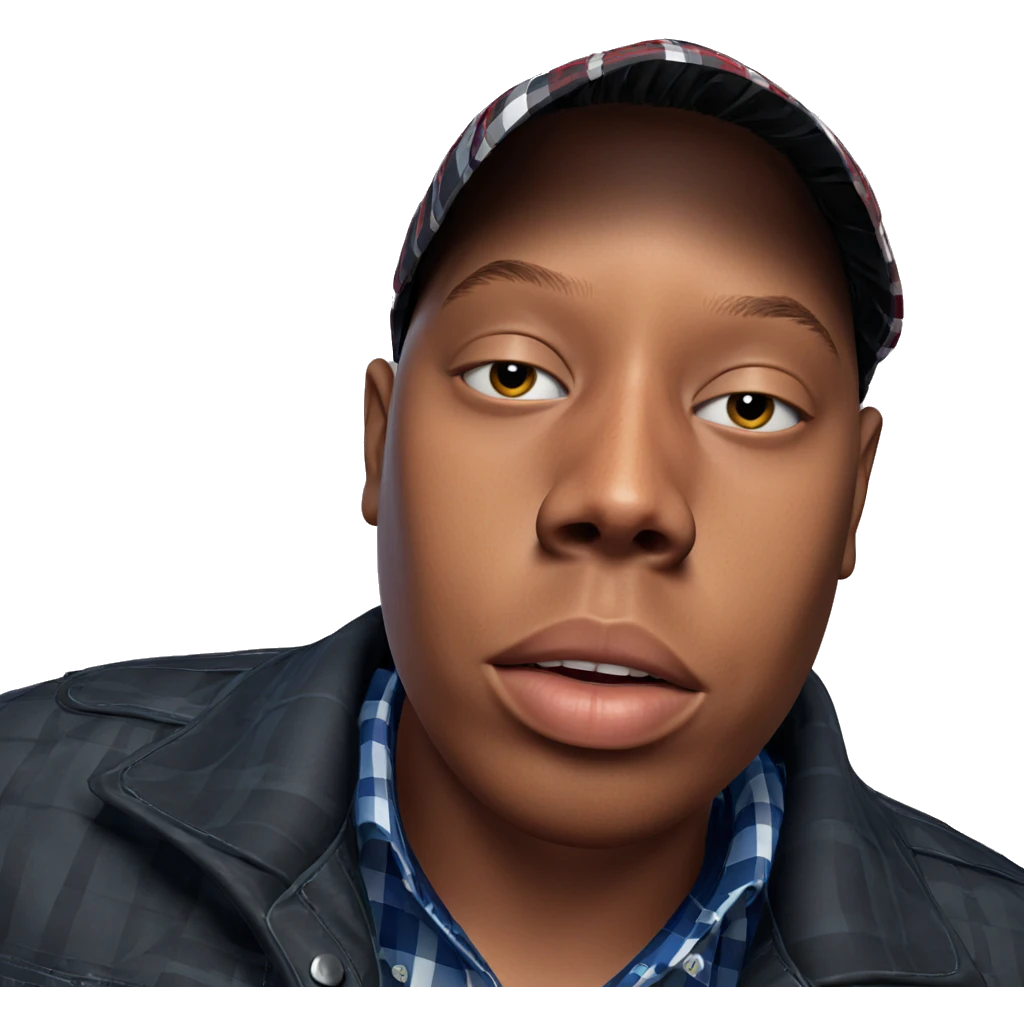 stylish boy in plaid shirt emoji