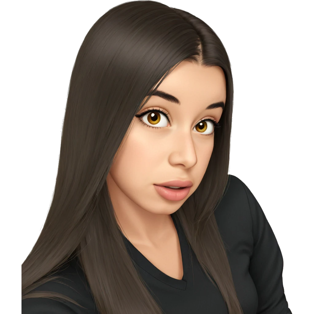 realistic girl with long hair emoji