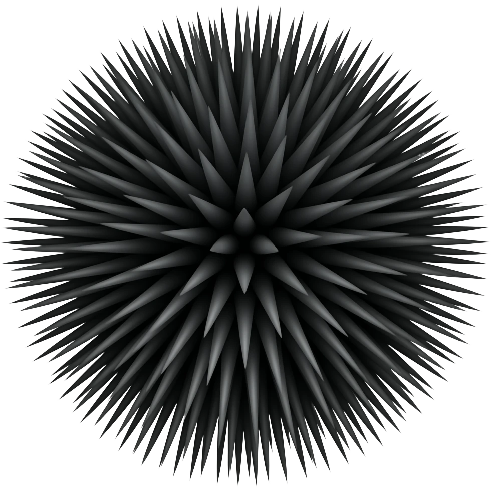 Black needle live sea urchin emoji