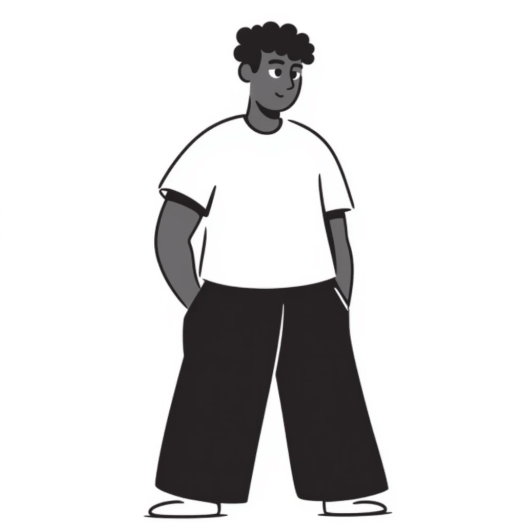 A tall, muscular black man with a confident stance emoji