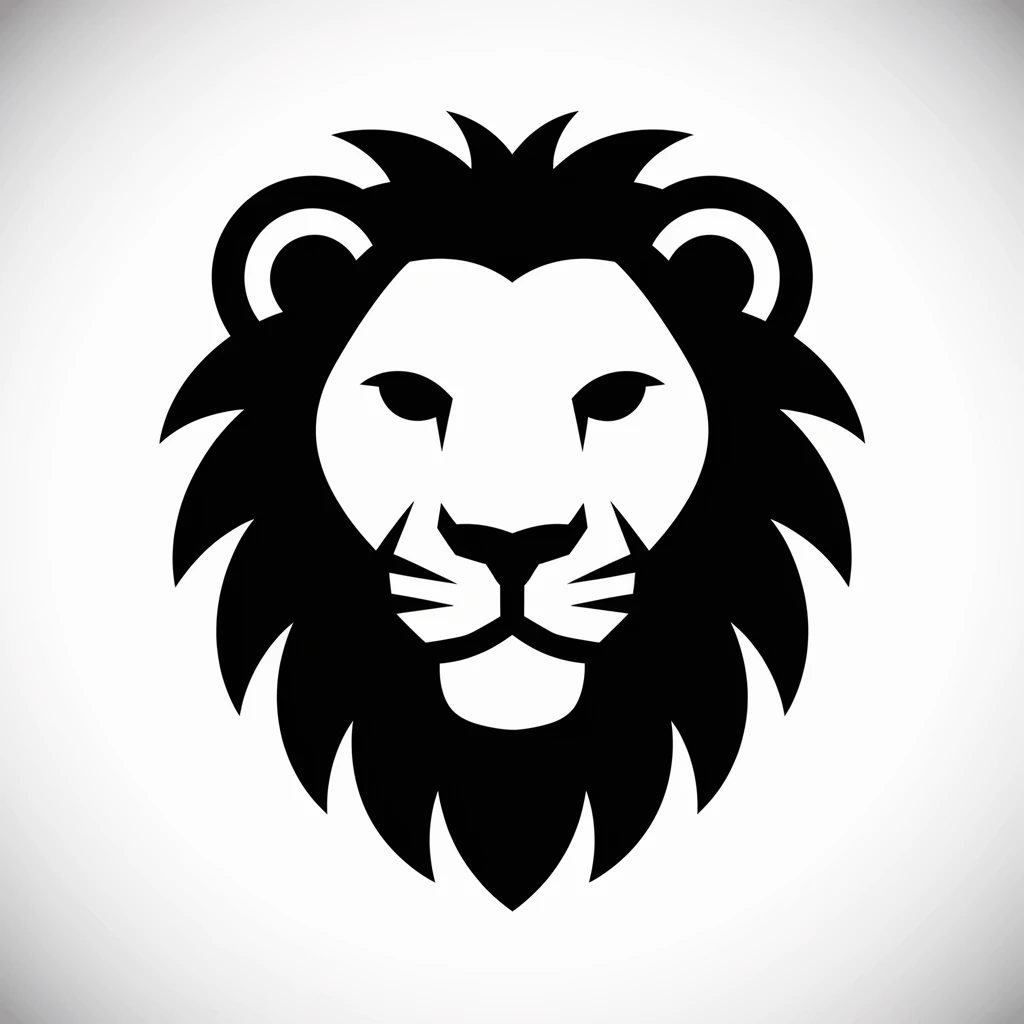 Lion selfie icon black silhouette emoji