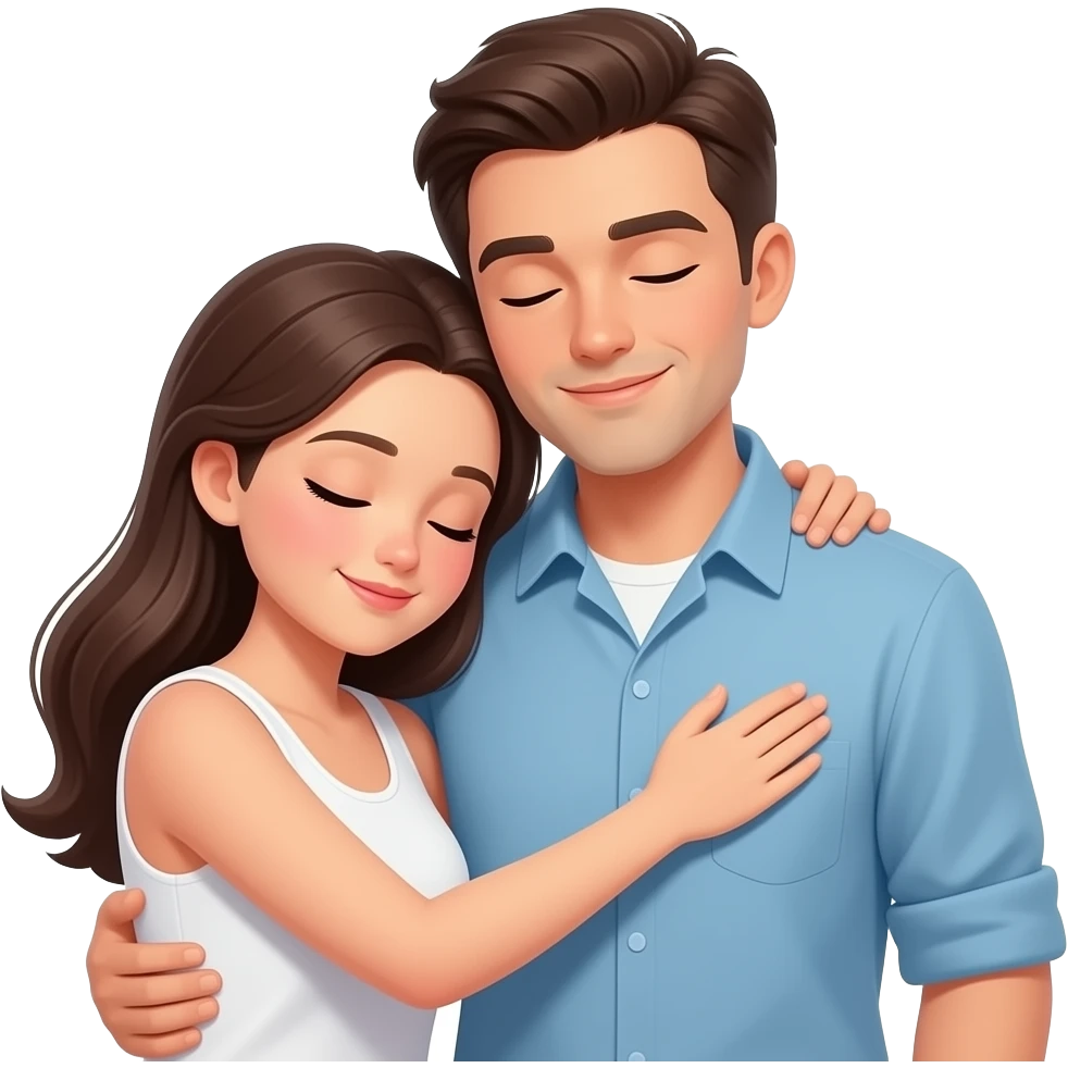 Sleep on boyfriend hug emoji