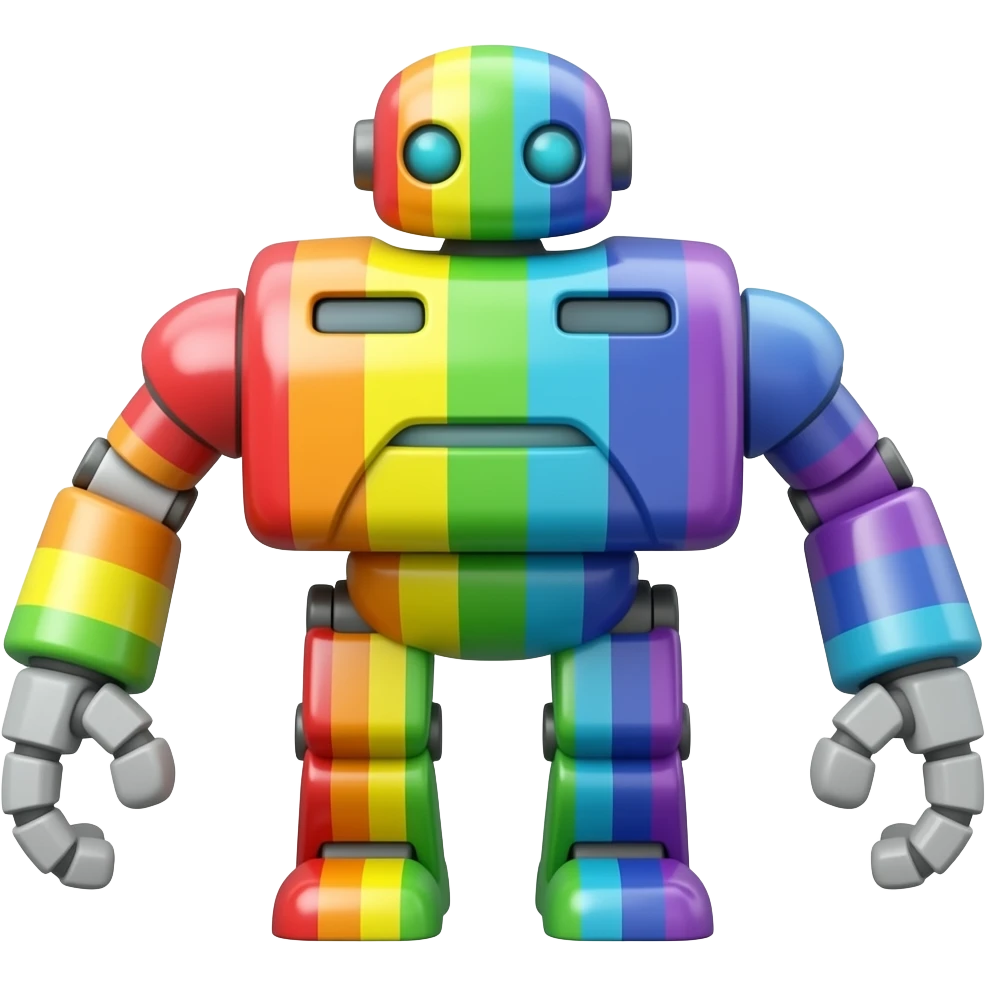rainbow robot emoji