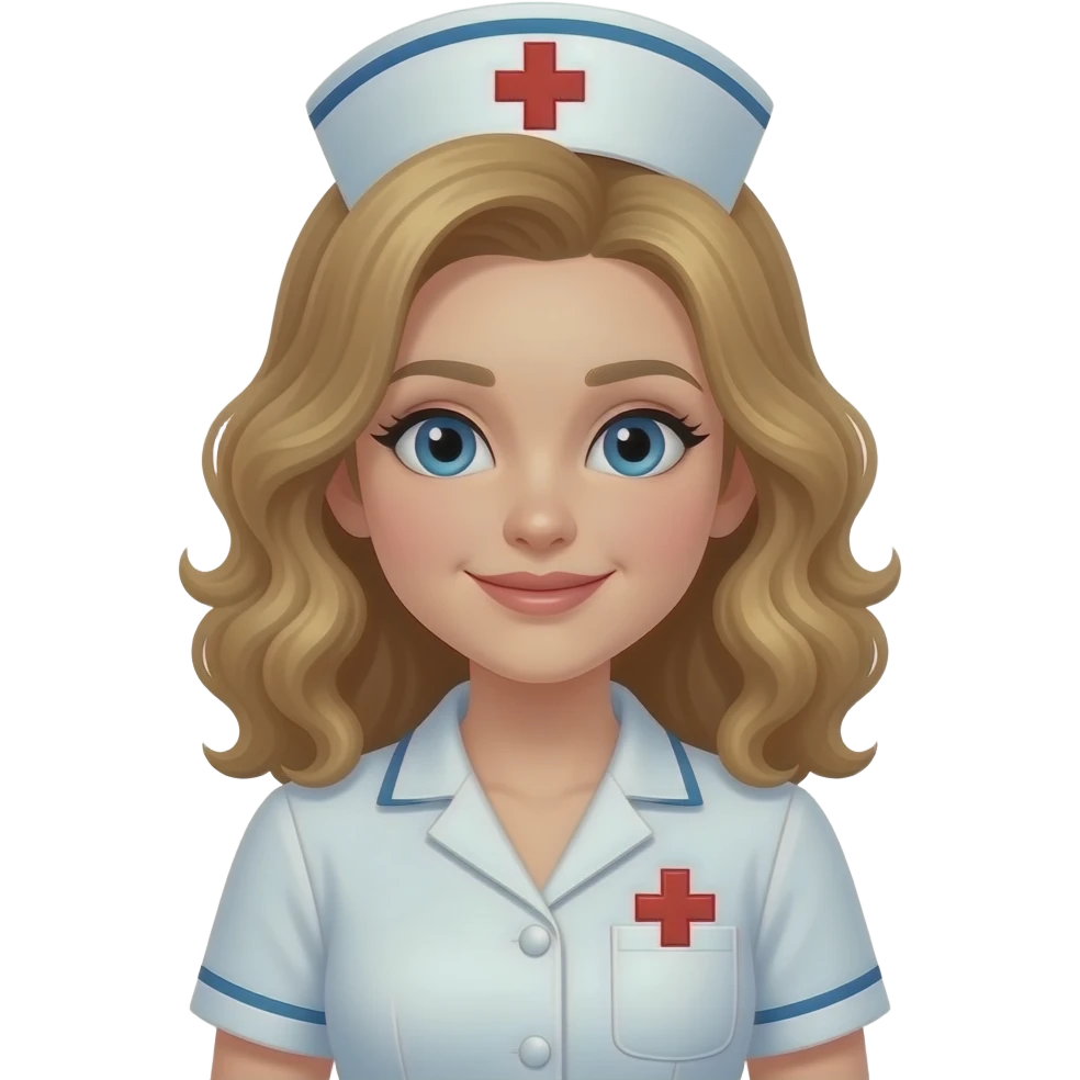 enfermera media rubia media cafe con rulos emoji