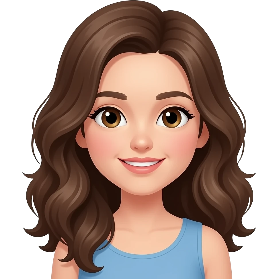 Una chica con pelo ondulado. emoji