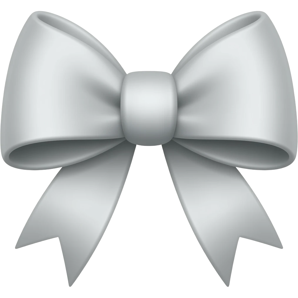 gray and white bow emoji