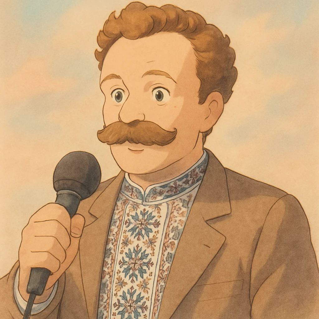 holds a microphone in his hand emoji