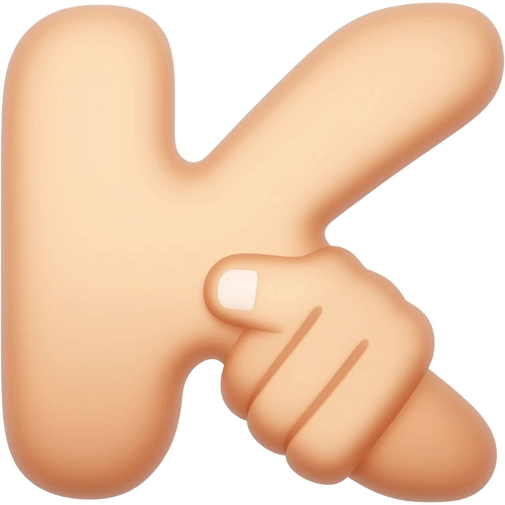 Hand that looks like the letter k emoji