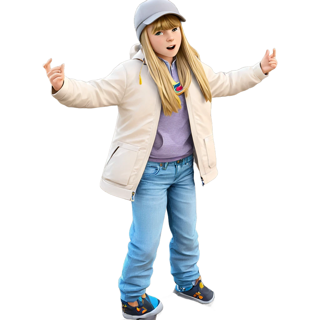 blonde girl in nature pose emoji