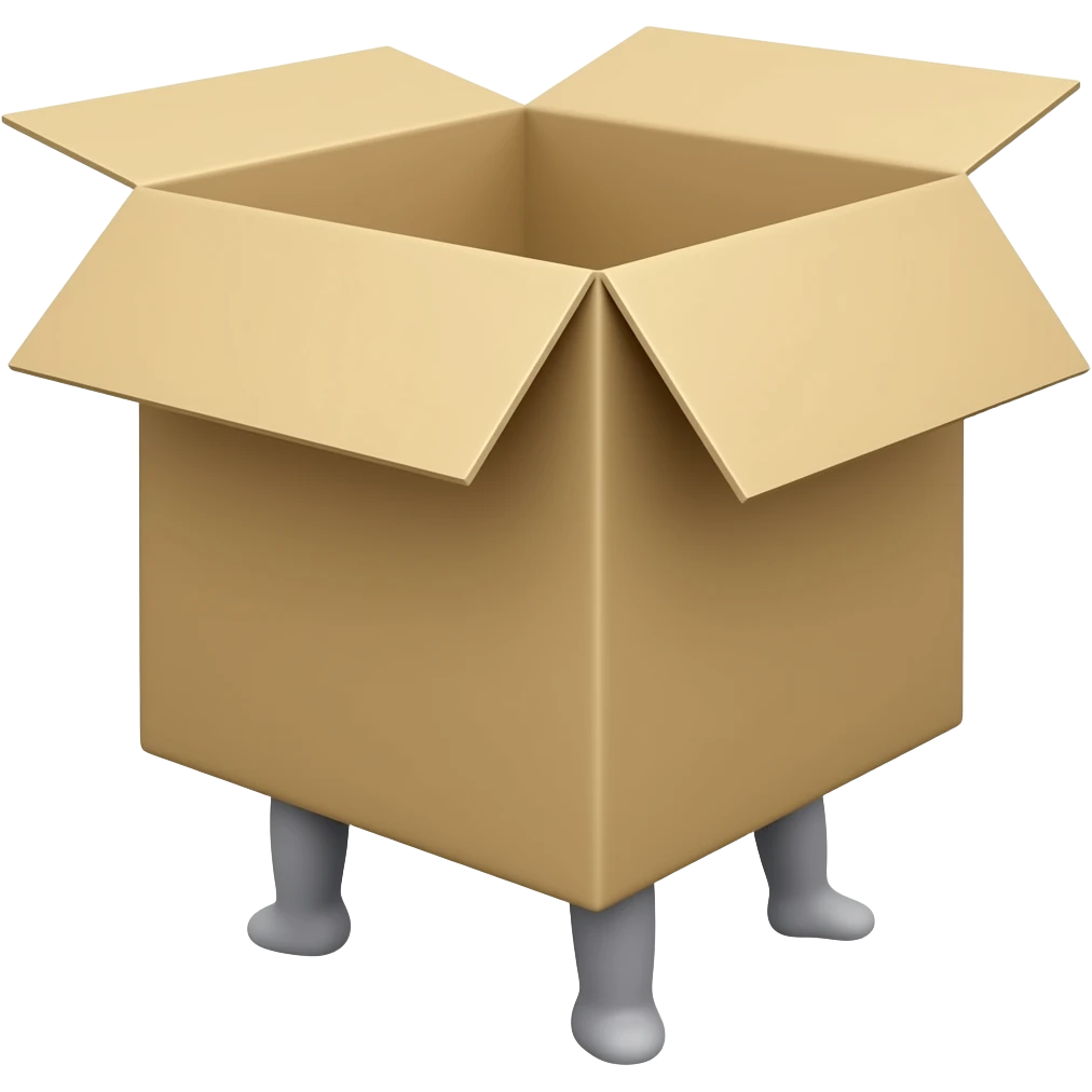A box with no arms only with legs emoji